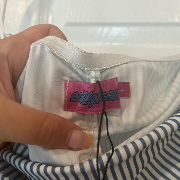 Edikted Blue and White Mini Dress Size L (runs small) - Picture 4 of 4